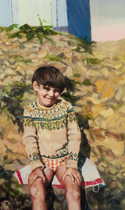 "Moonface" is an oil painting by British Fine Art Painter Tobias Keene